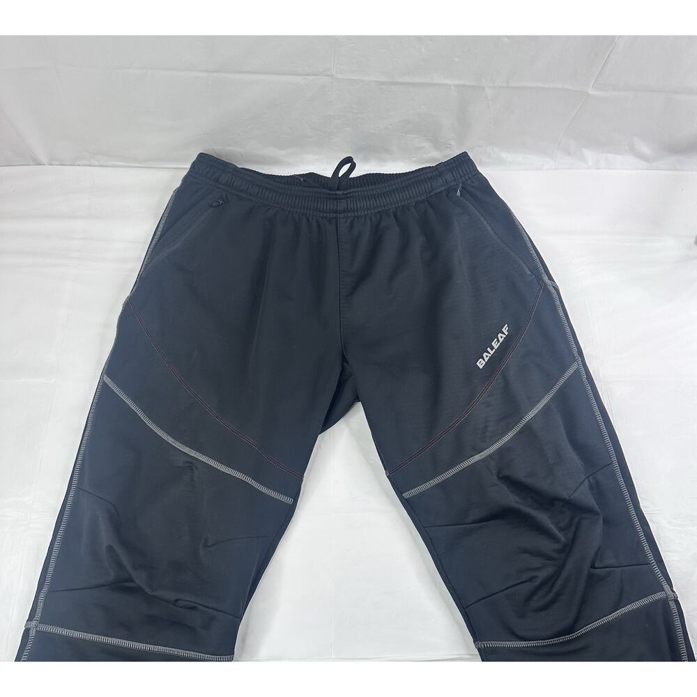 Baleaf Mens XL Athletic Track Pants Black Lightweight Joggers Reflective Pocket